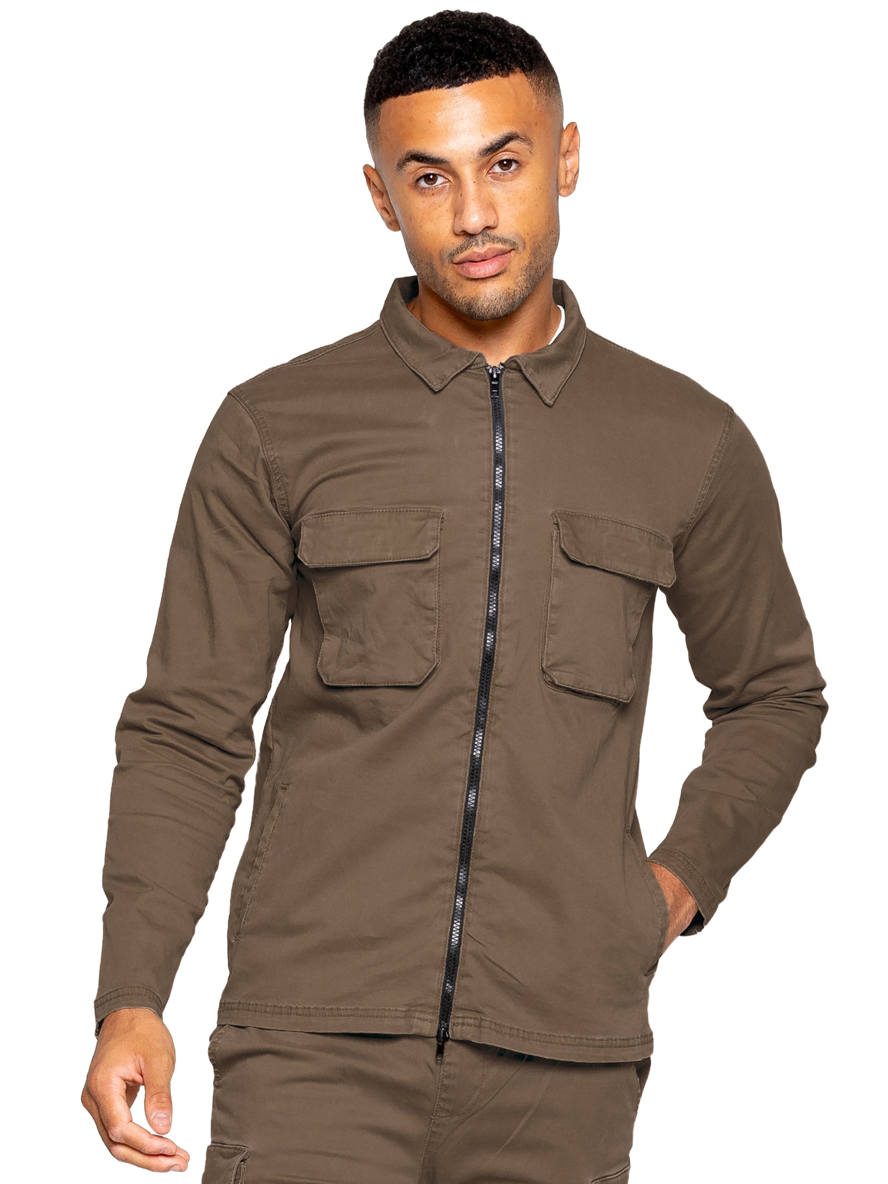 Enzo | Mens Cargo Overshirt Jacket