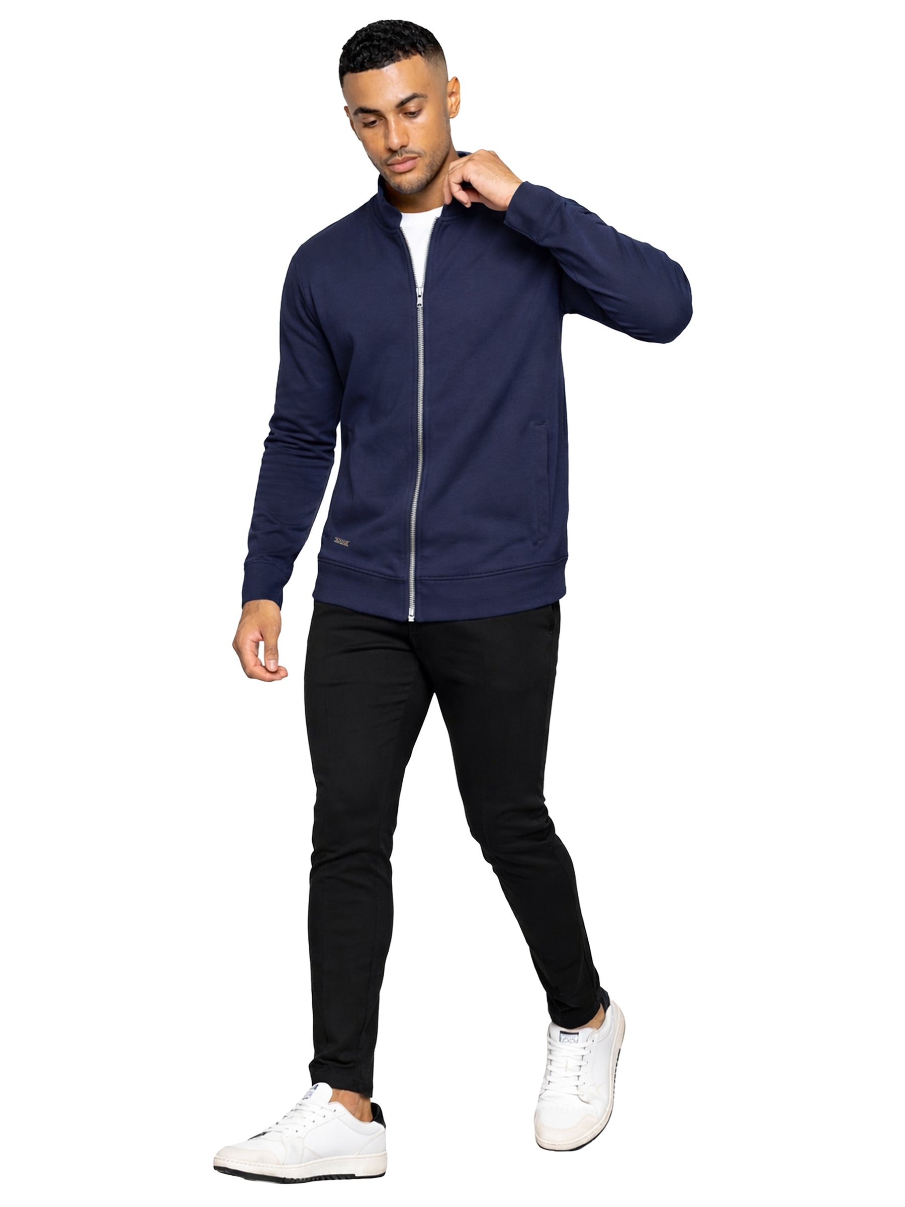 Enzo | Mens Funnel Neck Zip Sweatshirt