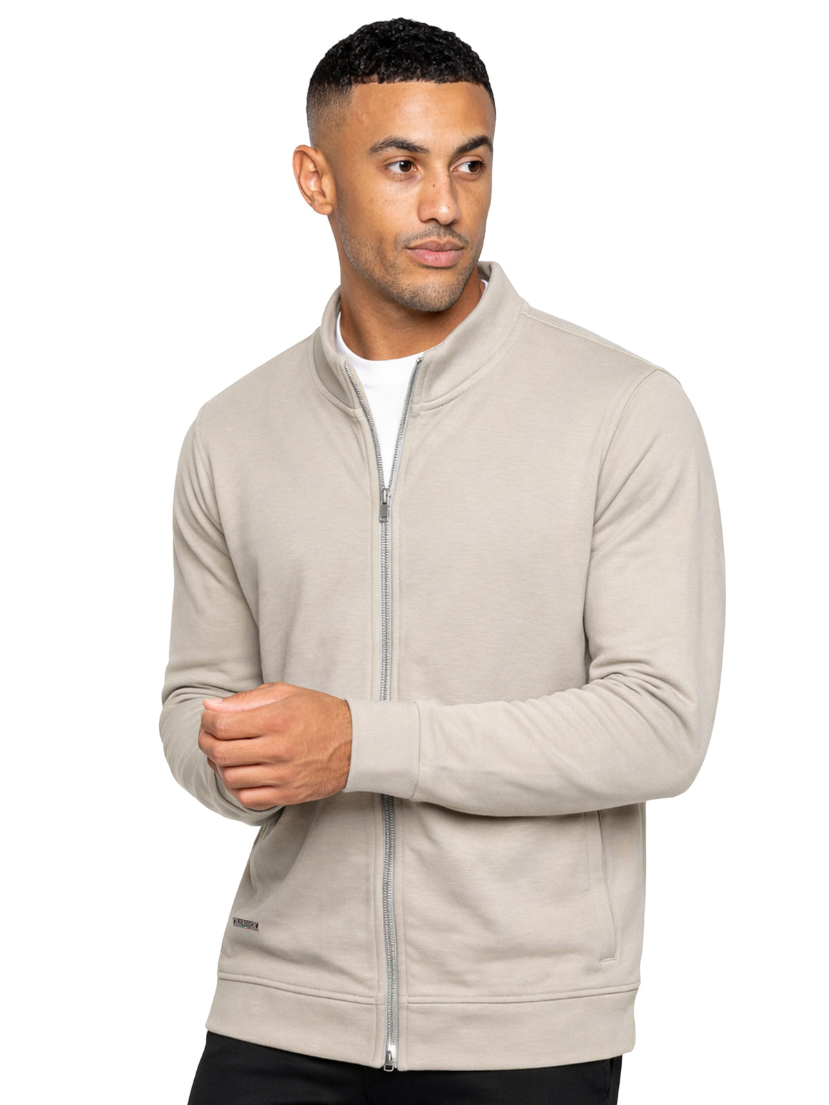 Enzo | Mens Funnel Neck Zip Sweatshirt