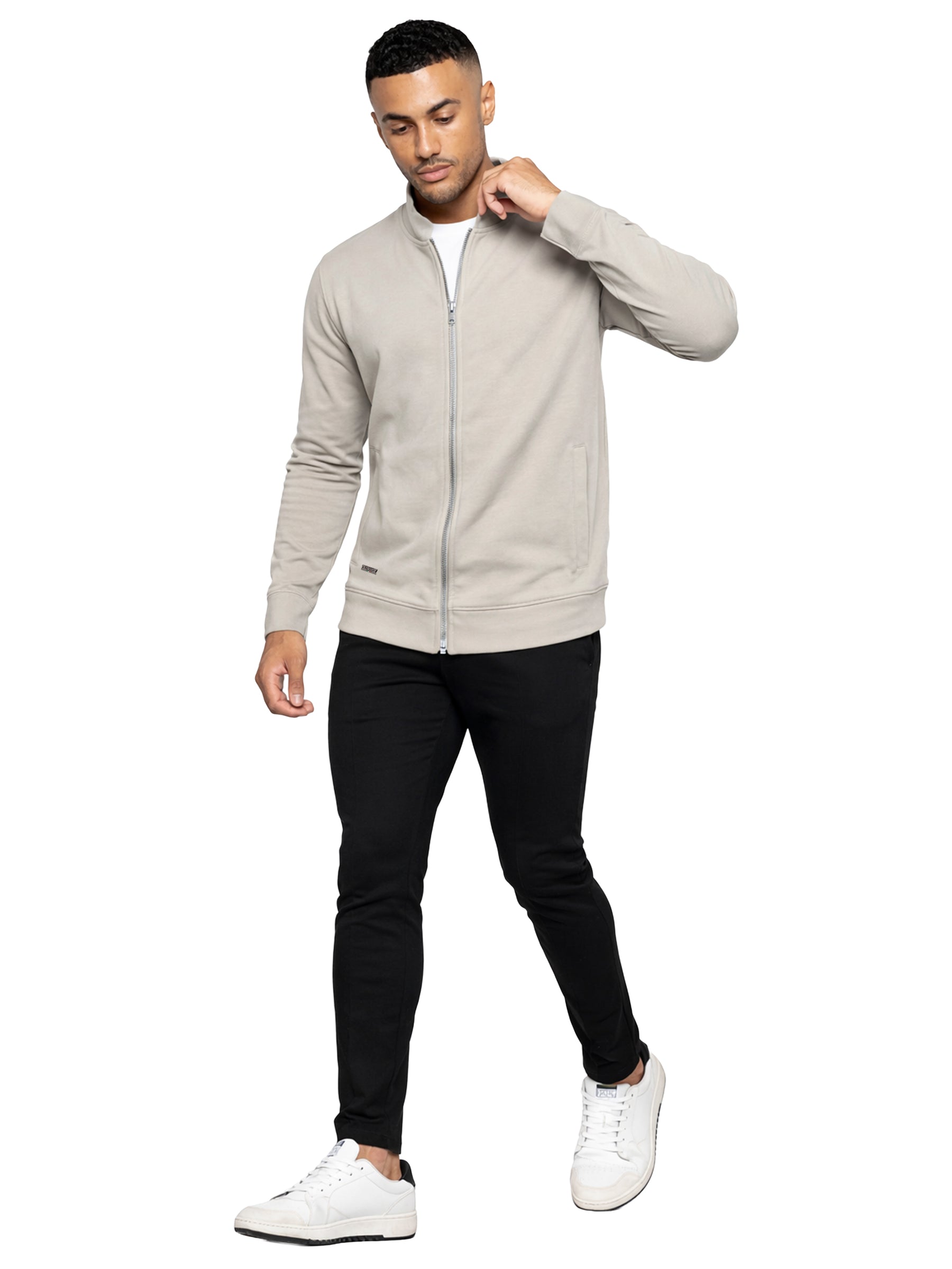 Enzo | Mens Funnel Neck Zip Sweatshirt