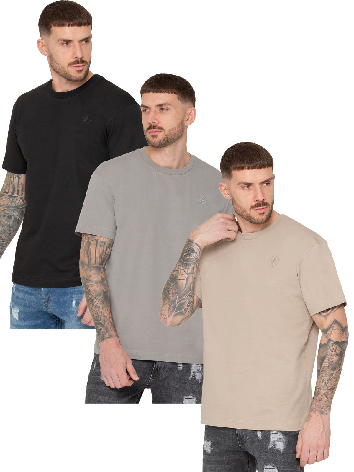 EZTS645 TSHIRT Enzo | Oversized Crew Neck T-Shirt 3 Pack RAWDENIM RAWDENIM