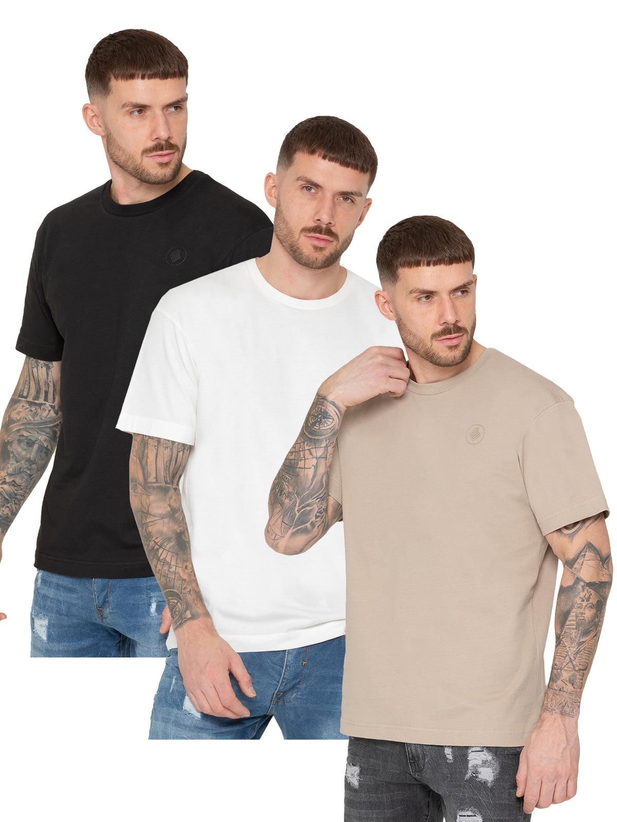 Enzo | Oversized Crew Neck T-Shirt 3 Pack