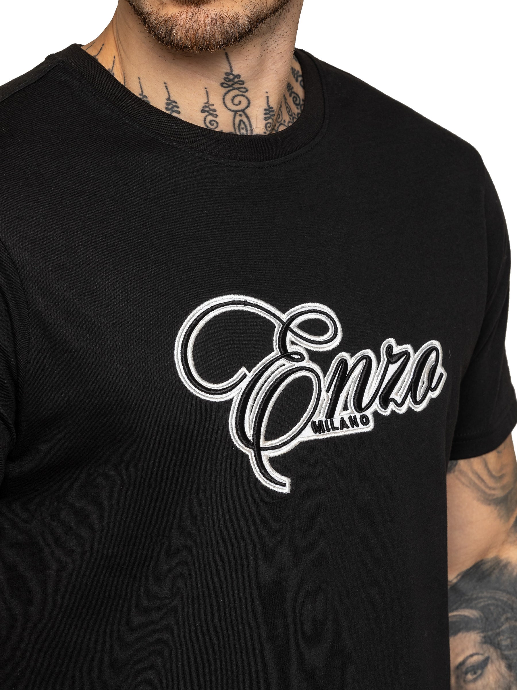 Enzo Milano | Mens Applique Logo T-Shirt