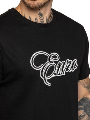 Enzo Milano | Mens Applique Logo T-Shirt