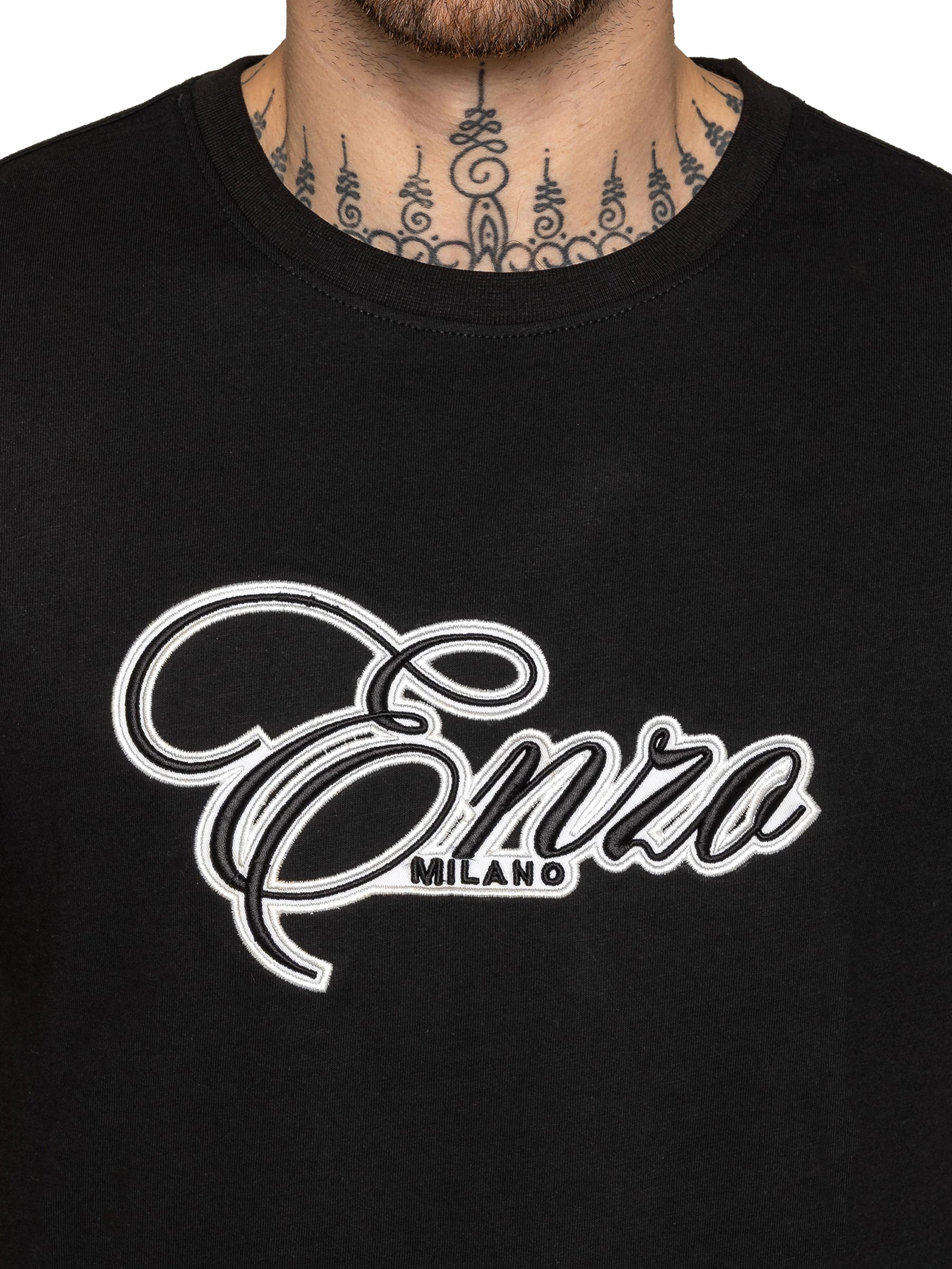 Enzo Milano | Mens Applique Logo T-Shirt