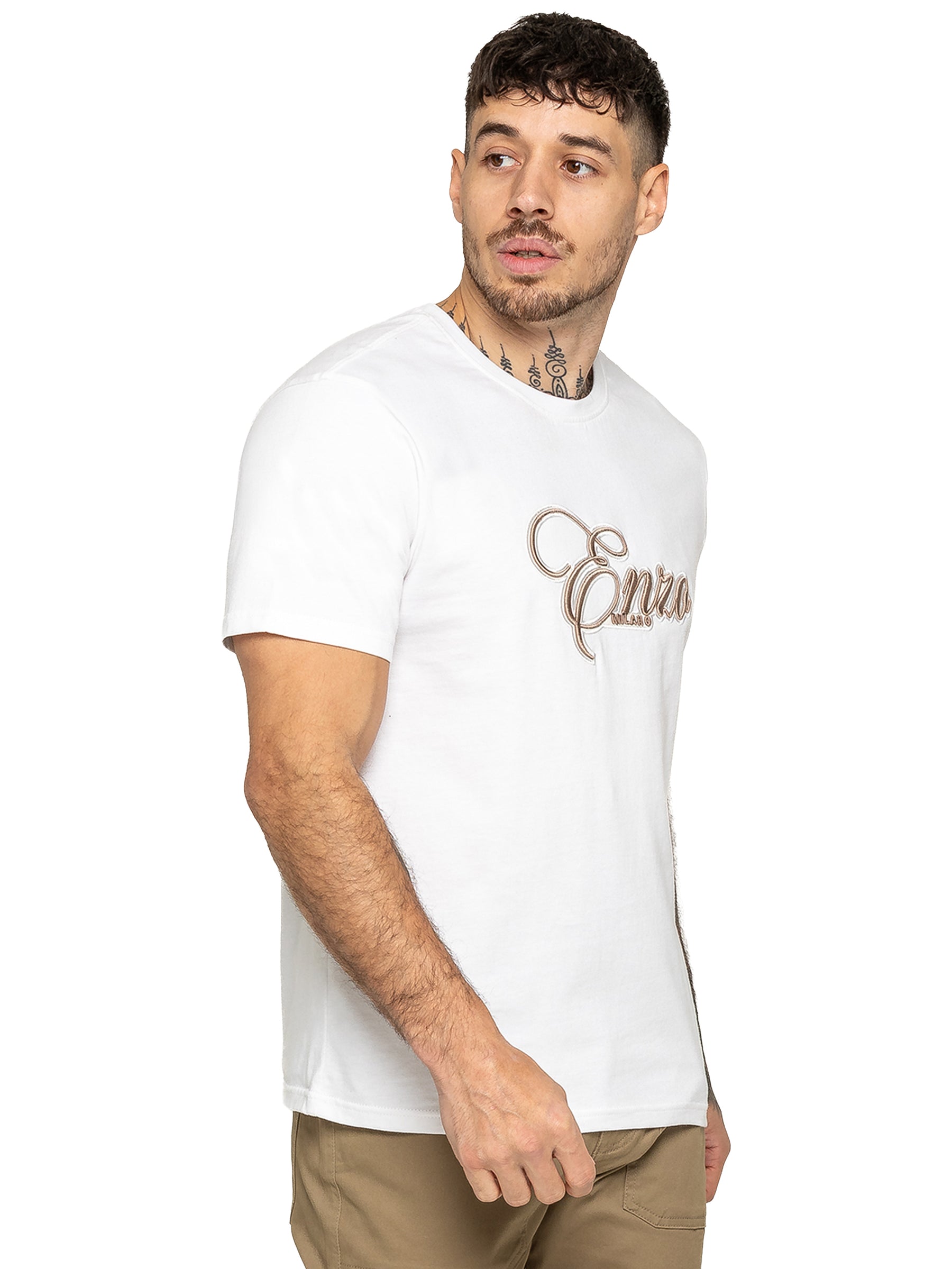 Enzo Milano | Mens Applique Logo T-Shirt