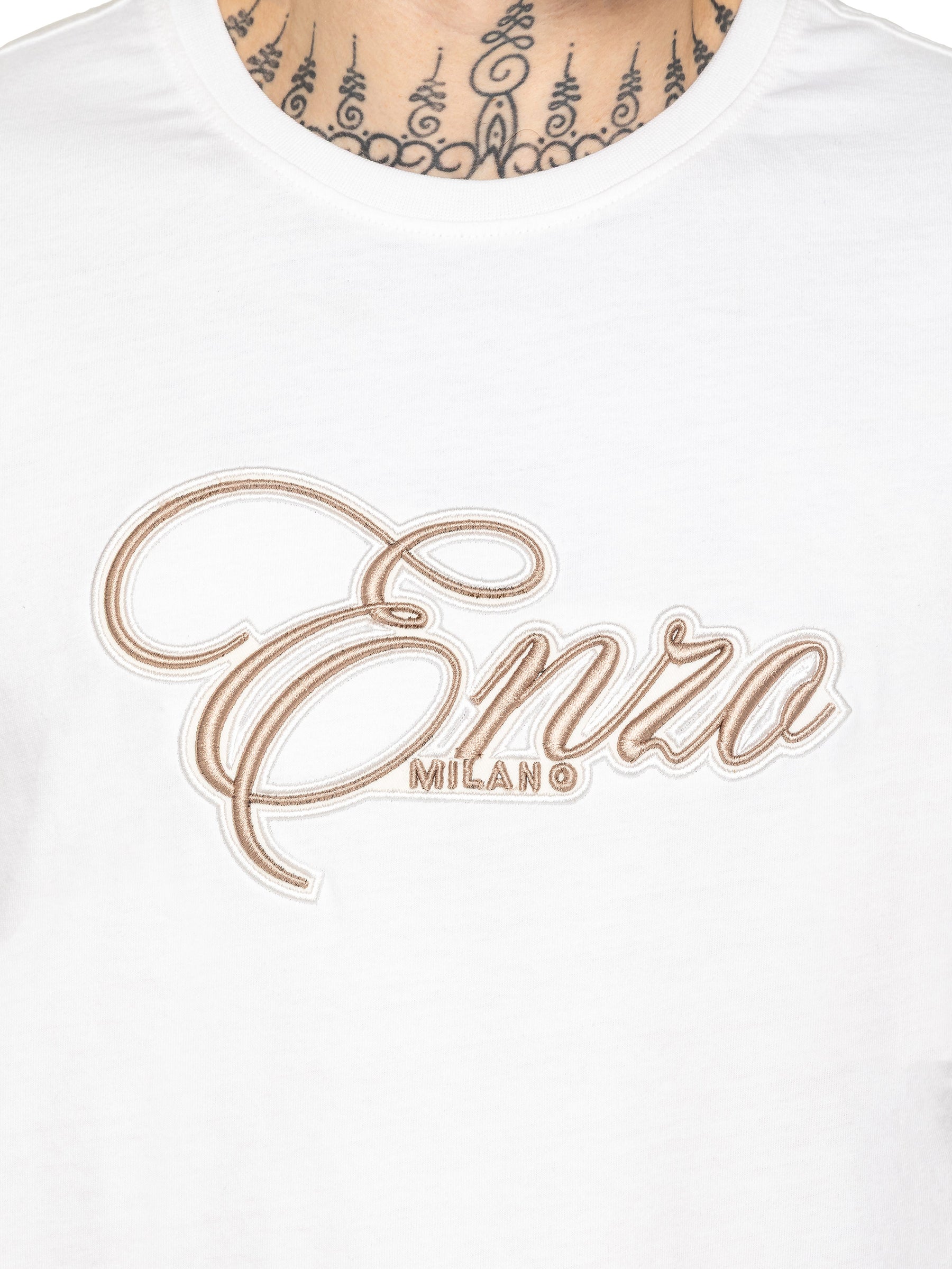 Enzo Milano | Mens Applique Logo T-Shirt
