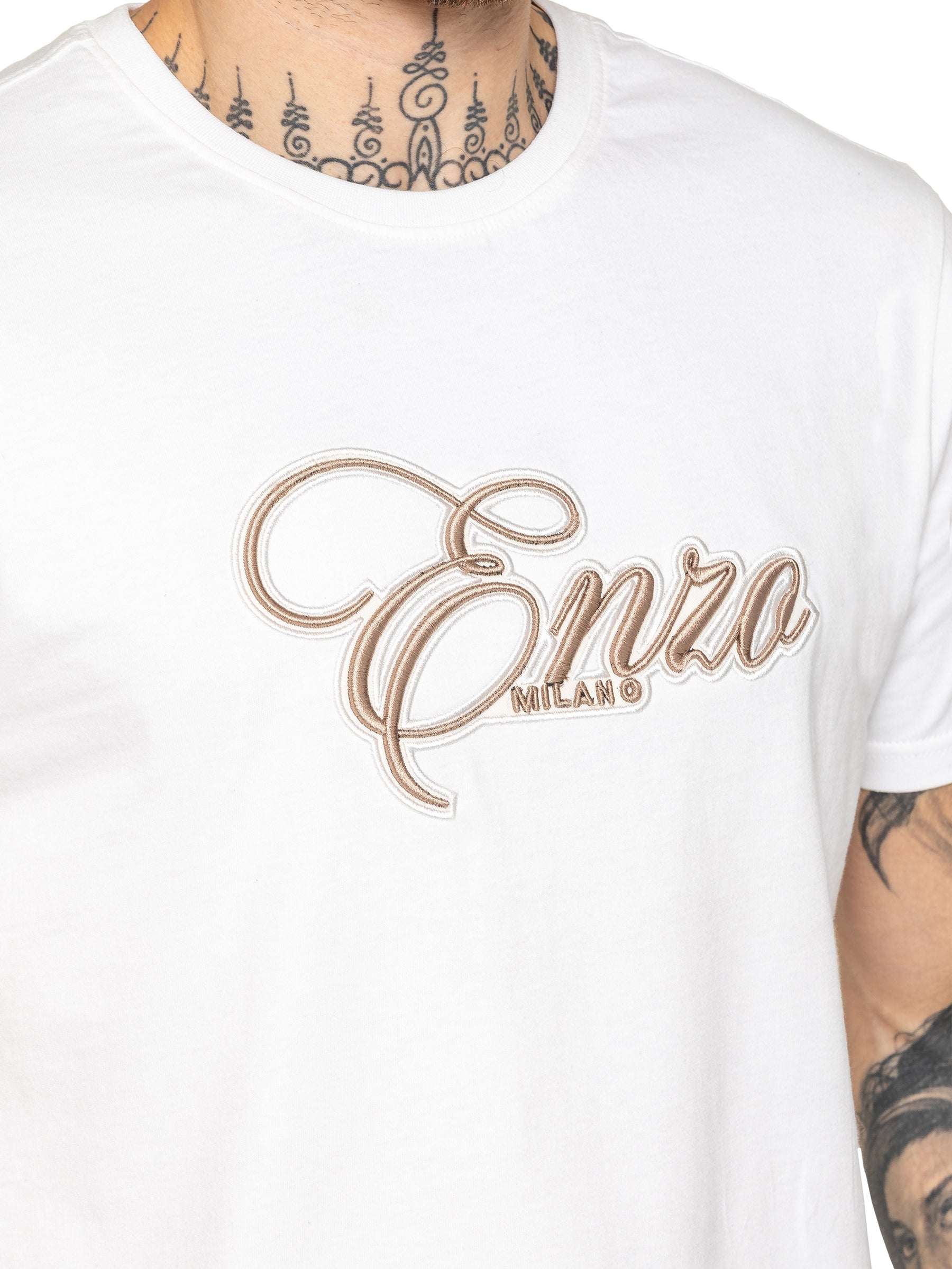 Enzo Milano | Mens Applique Logo T-Shirt