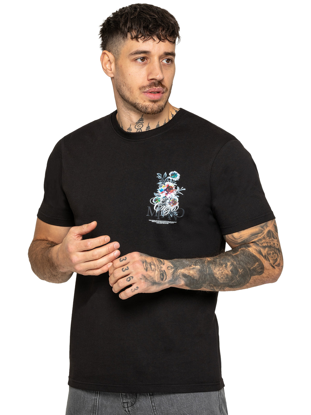 Enzo Milano | Mens Floral Graphic Print T-Shirt