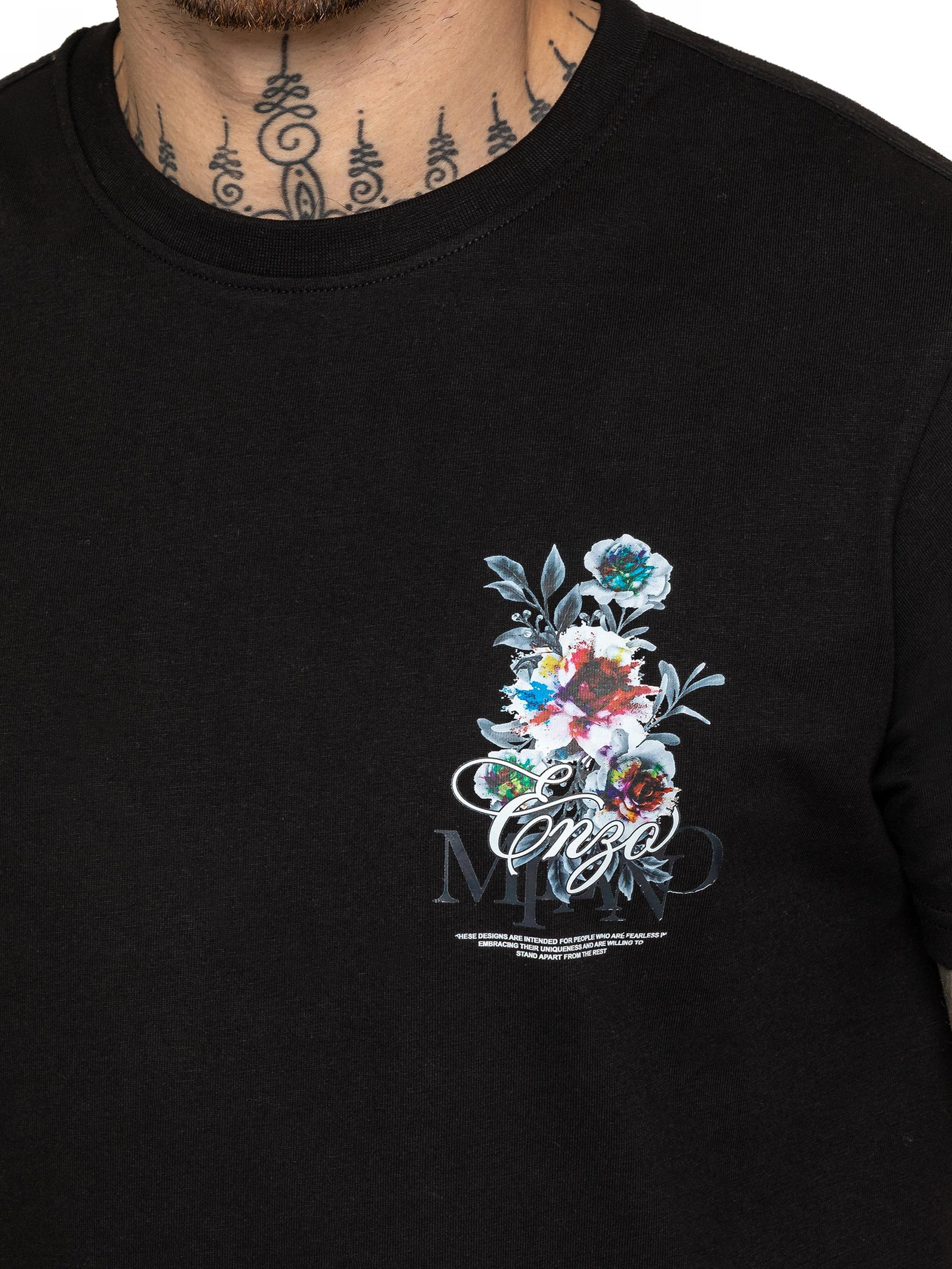 Enzo Milano | Mens Floral Graphic Print T-Shirt
