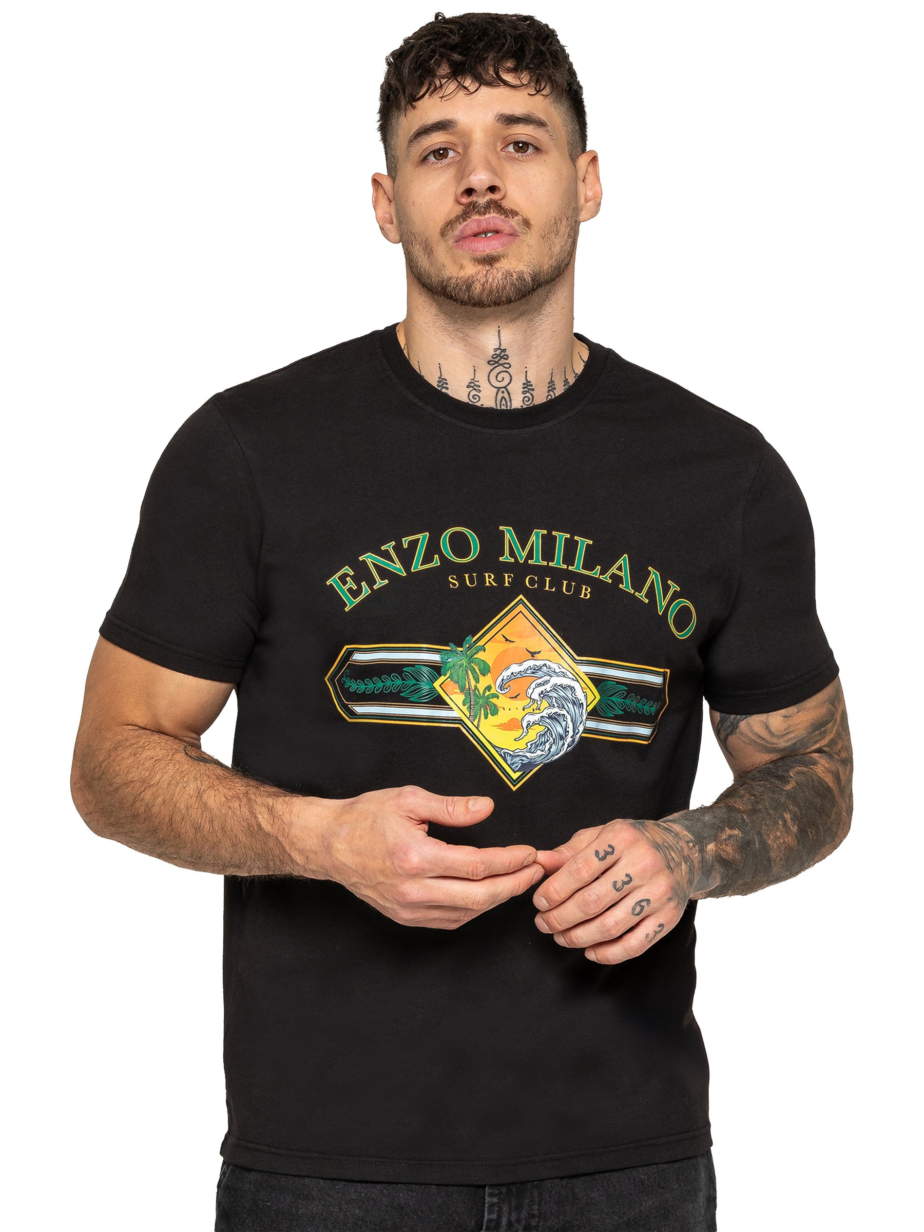 Enzo Milano | Mens Surf Club Print T-Shirt