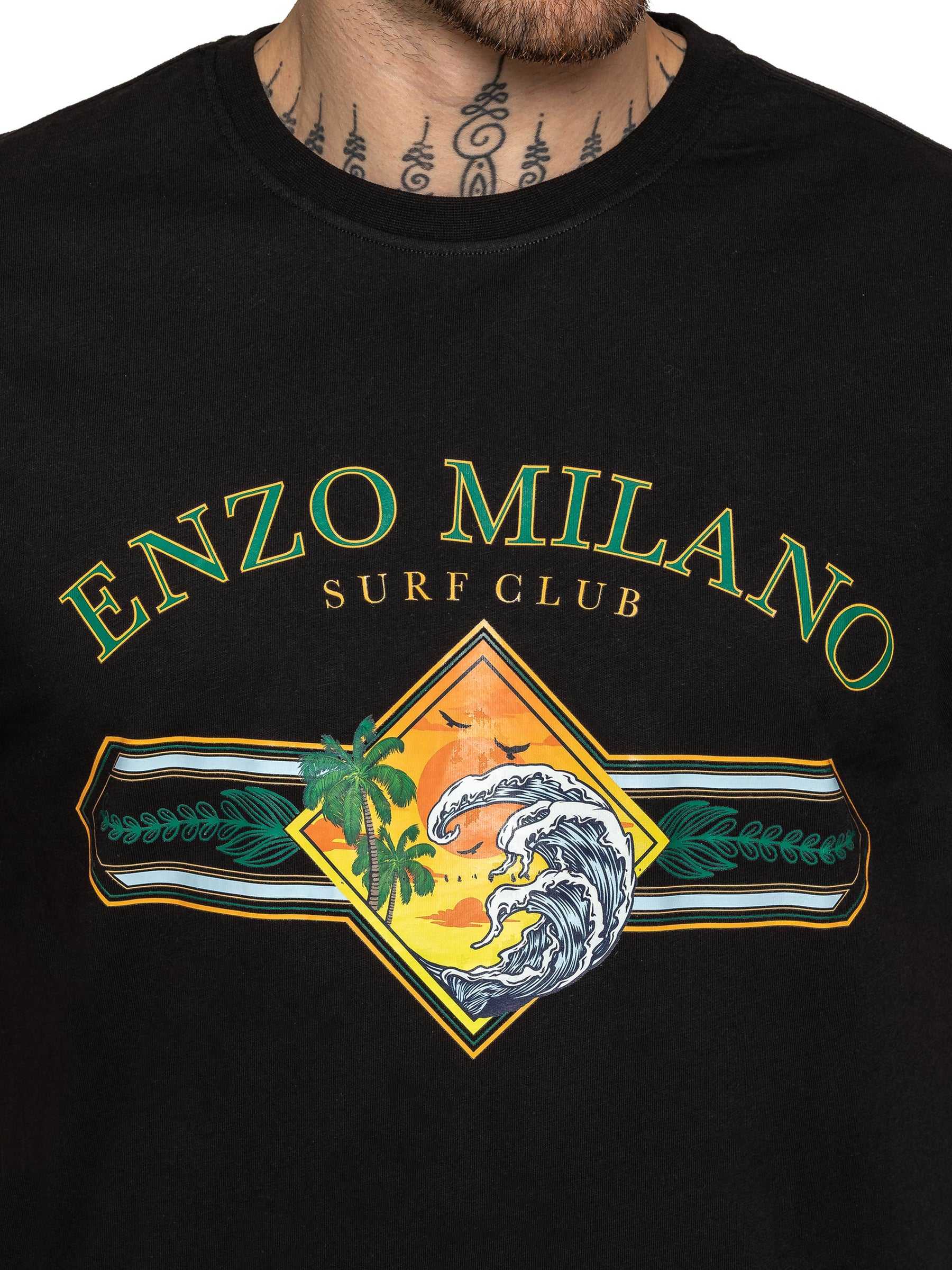 Enzo Milano | Mens Surf Club Print T-Shirt