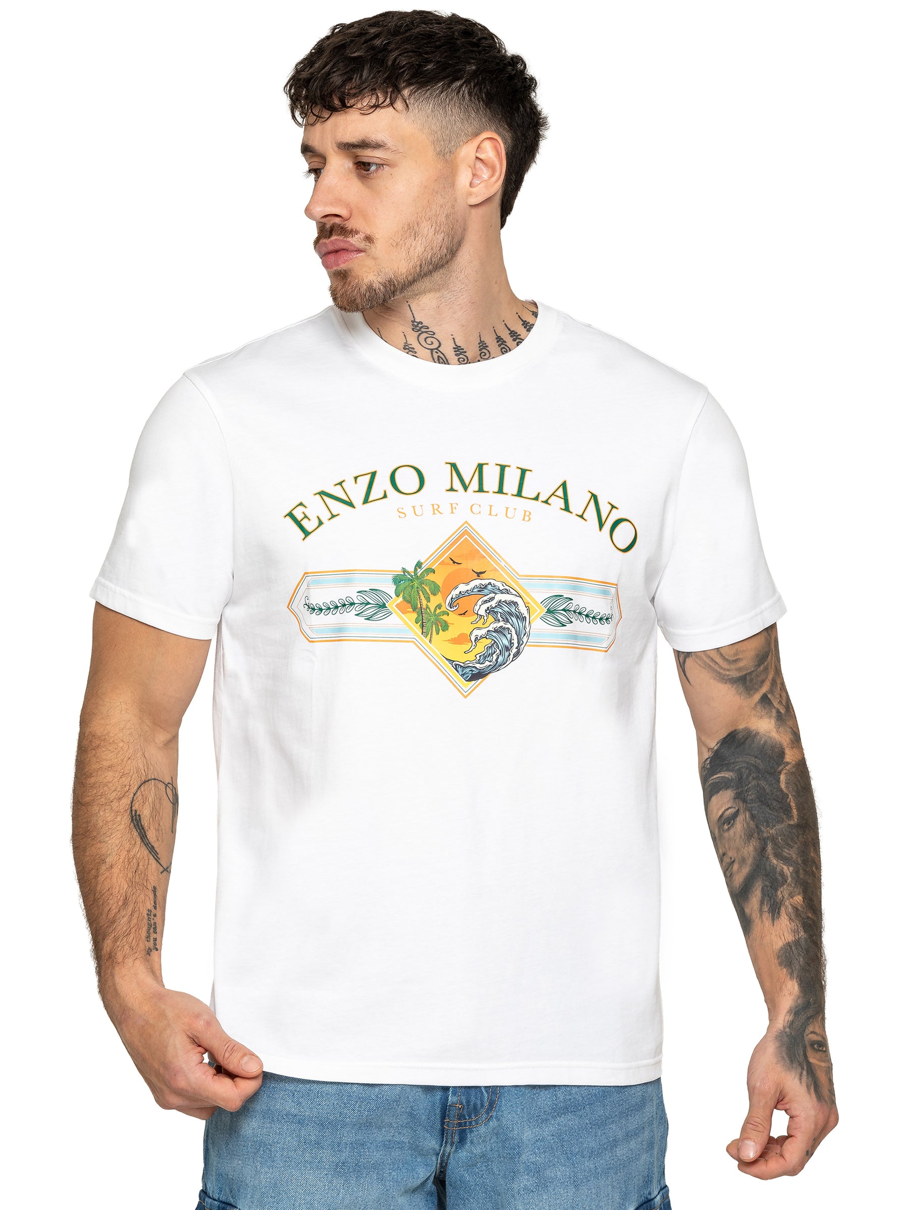 Enzo Milano | Mens Surf Club Print T-Shirt