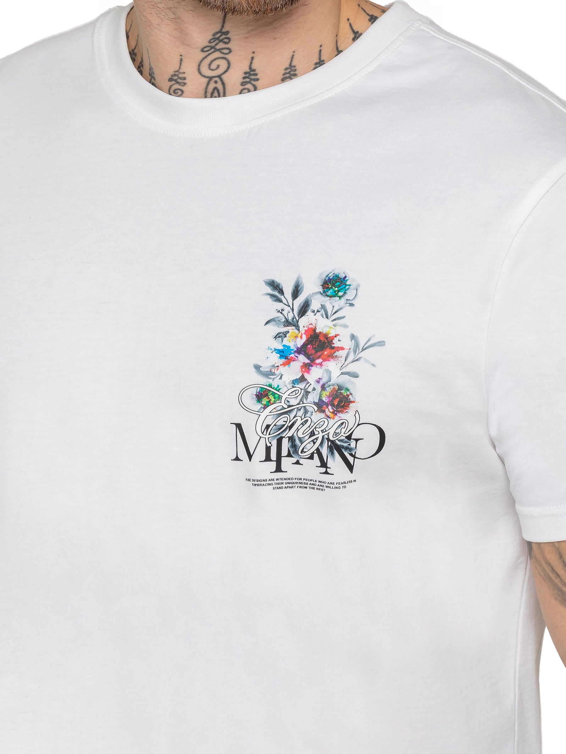 Enzo Milano | Mens Floral Graphic Print T-Shirt