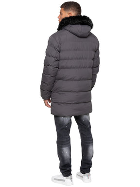 Enzo Milano | Mens Faux Fur Lined Hood Long Jacket