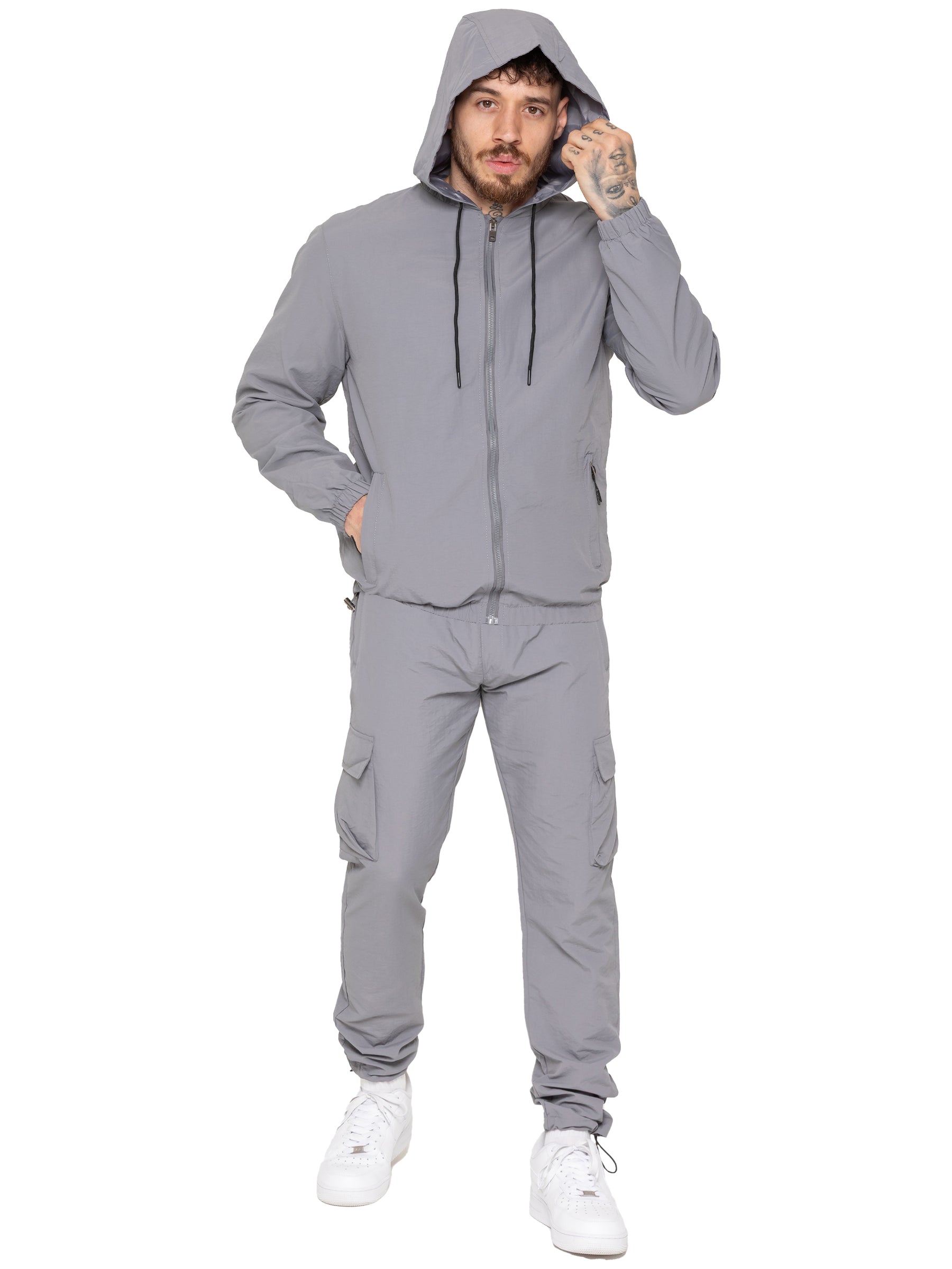 Enzo Milano | Mens Windbreaker and Cargo Pants Set