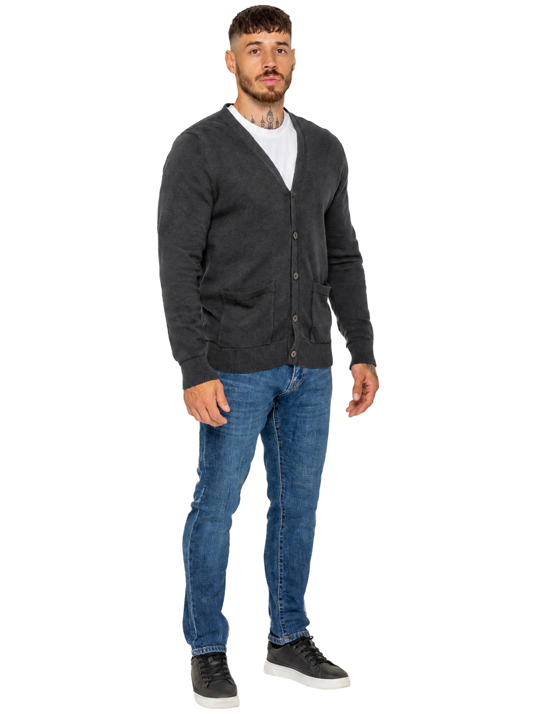 Kruze | Mens 100% Cotton Knitted Cardigan
