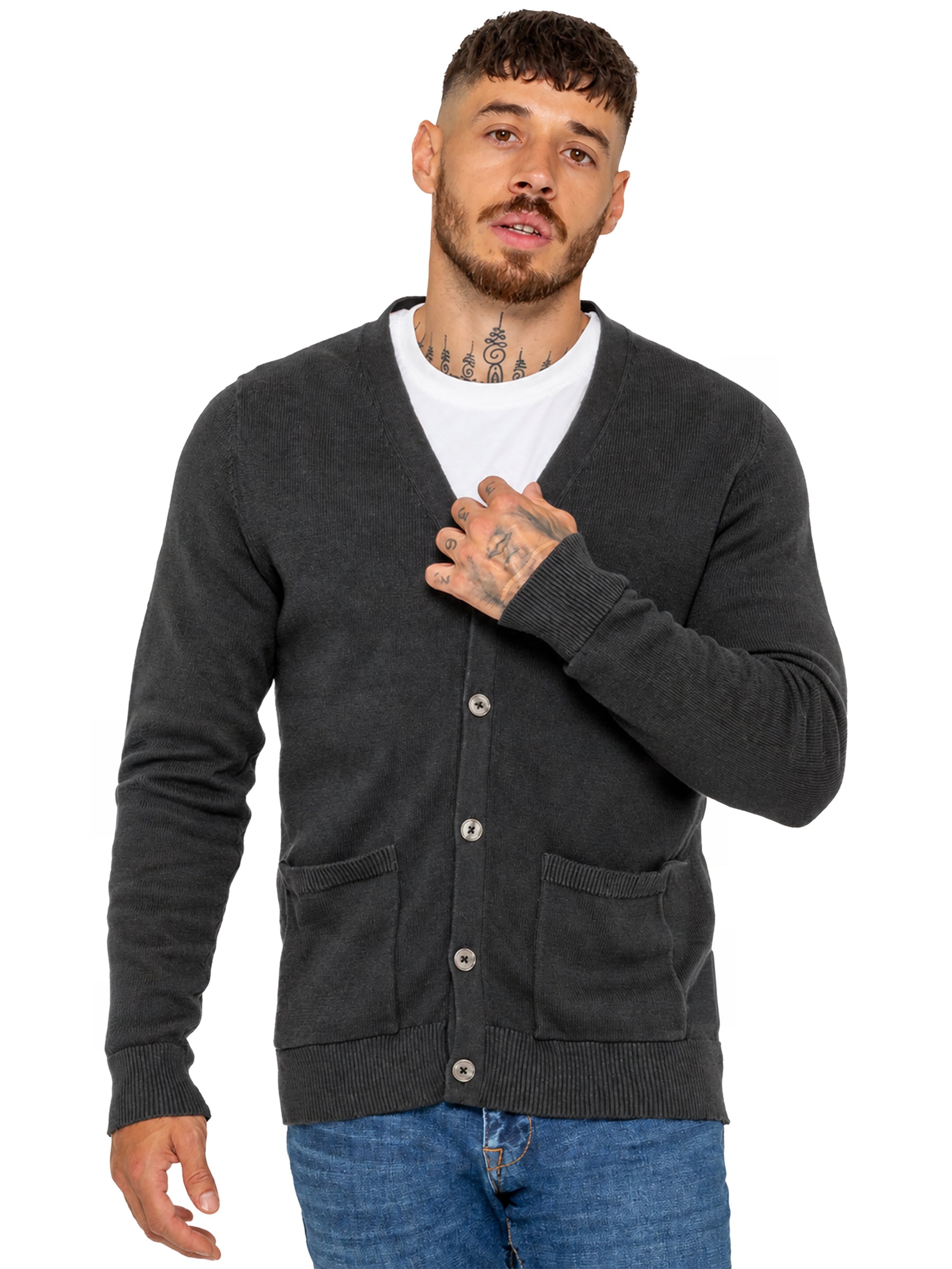 Kruze | Mens 100% Cotton Knitted Cardigan