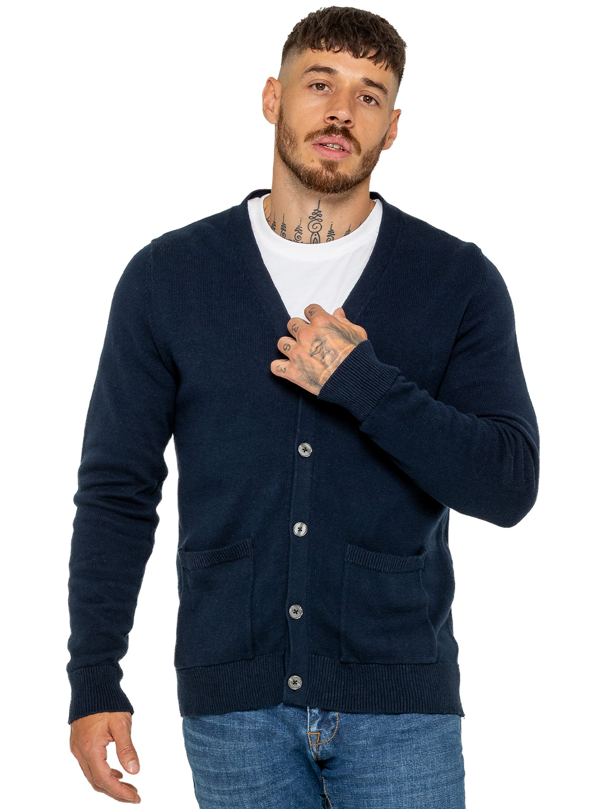 Kruze | Mens 100% Cotton Knitted Cardigan