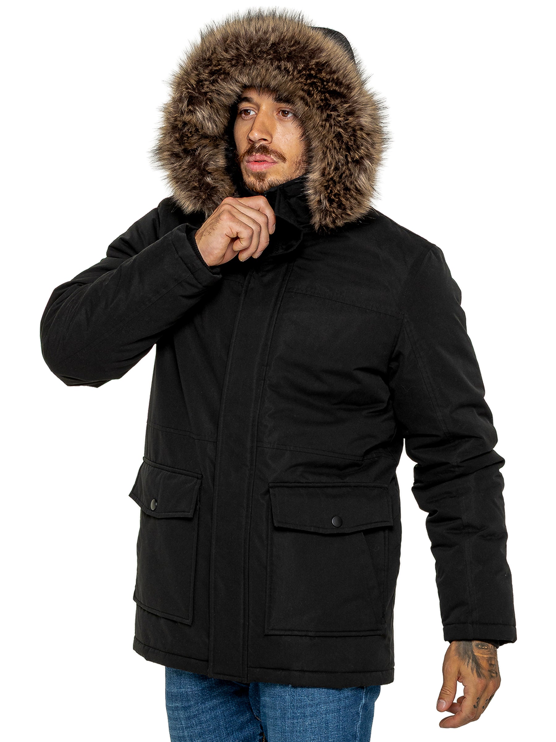 Kruze | Mens Winter Fur Collar Jacket