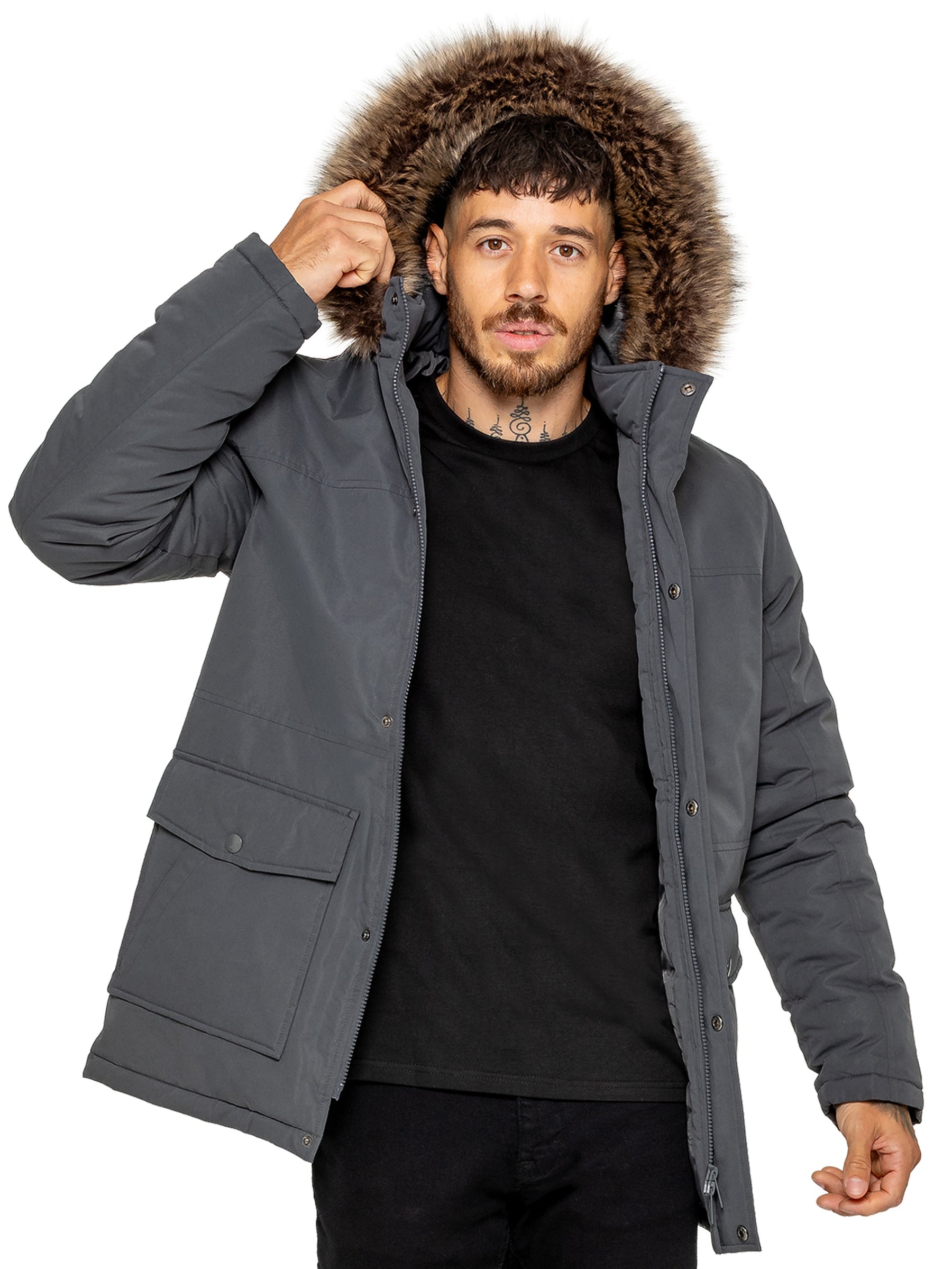 Kruze | Mens Winter Fur Collar Jacket