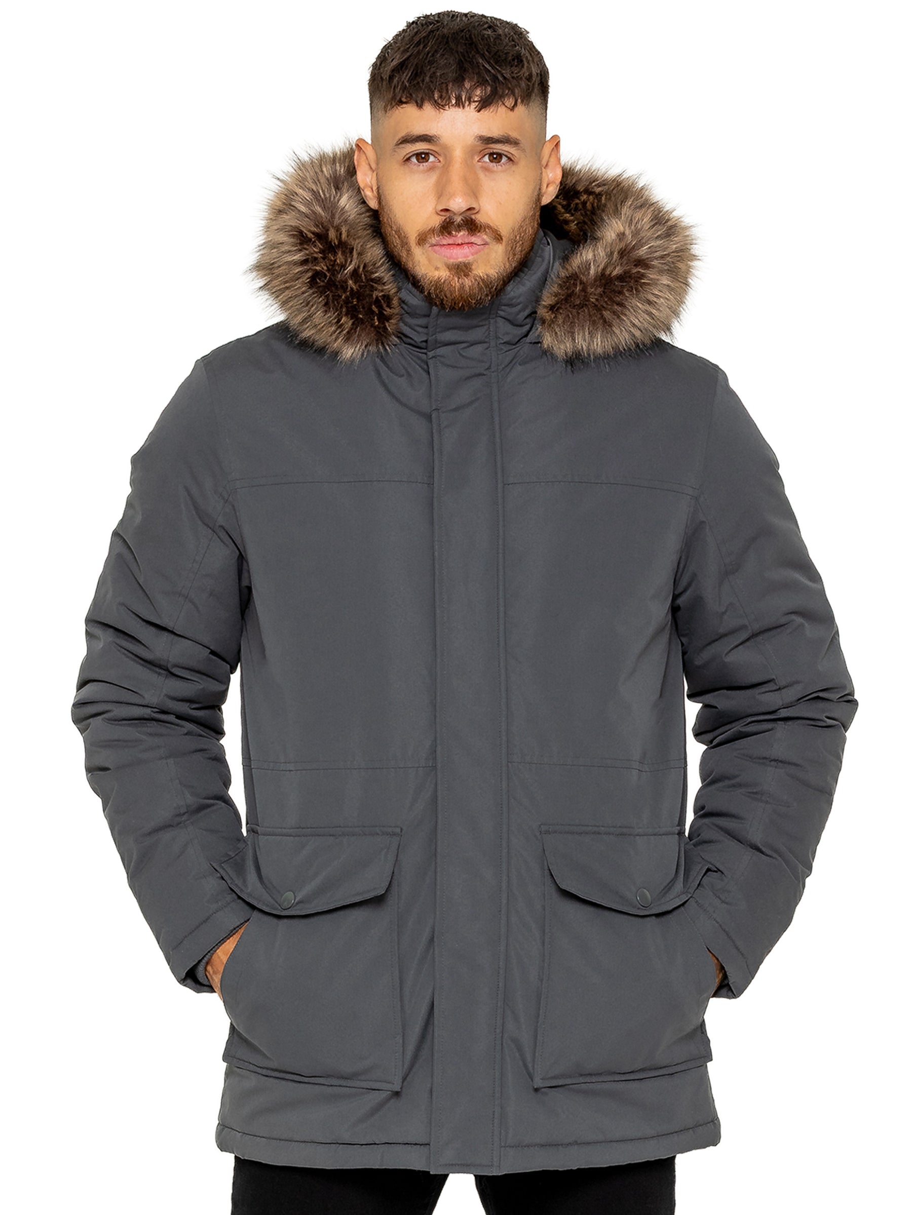 Kruze | Mens Winter Fur Collar Jacket