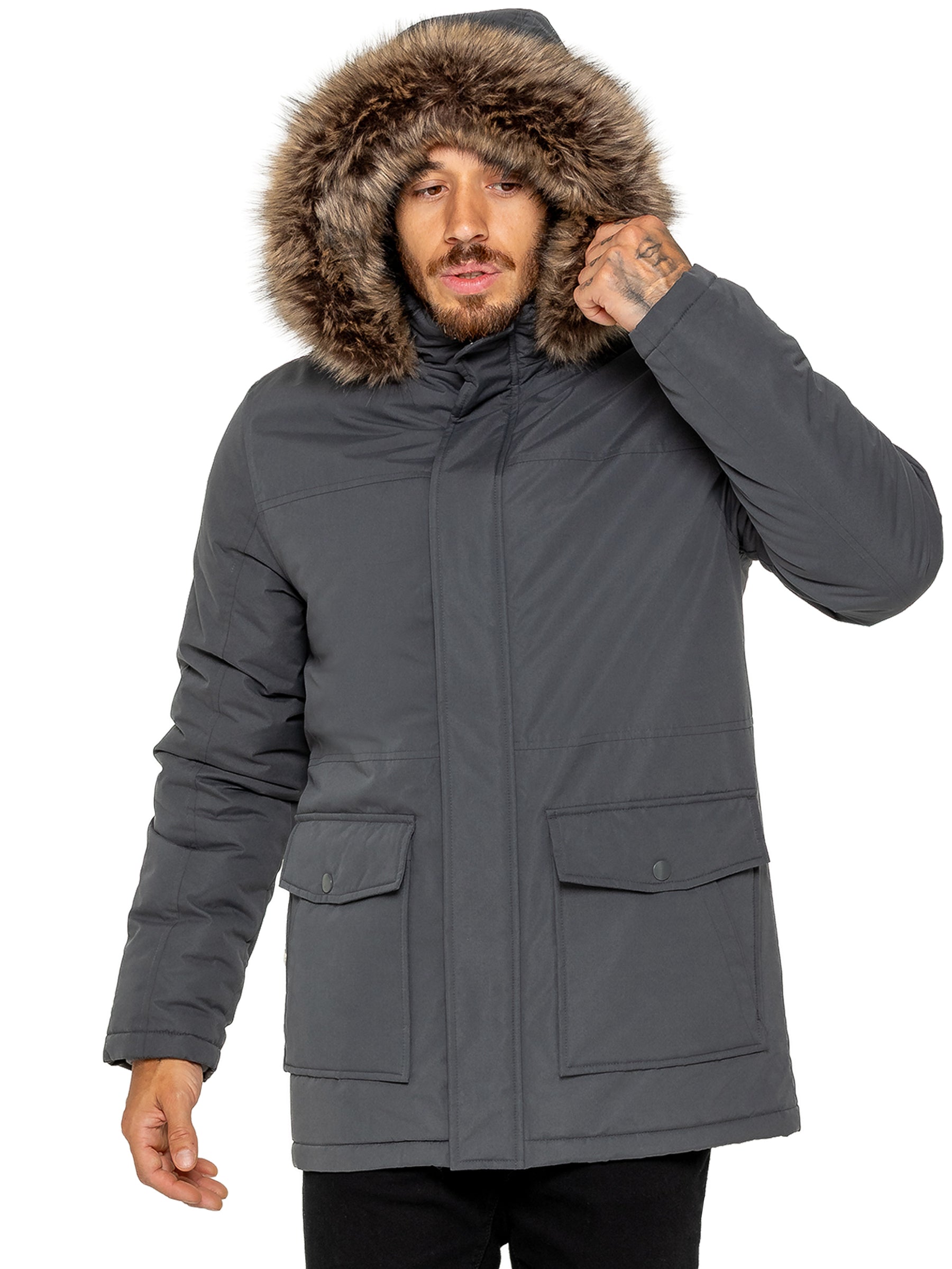Kruze | Mens Winter Fur Collar Jacket