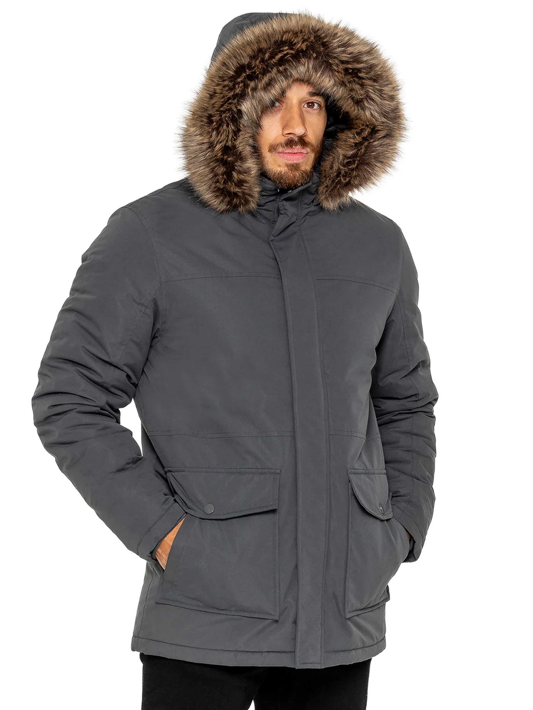 Kruze | Mens Winter Fur Collar Jacket