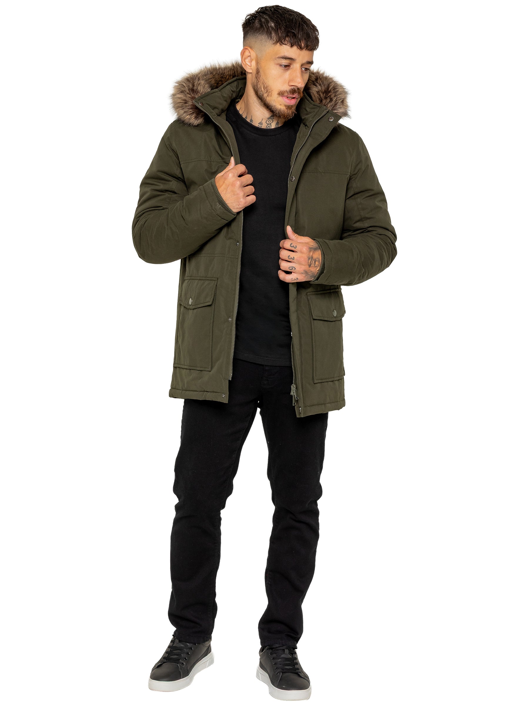 Kruze | Mens Winter Fur Collar Jacket
