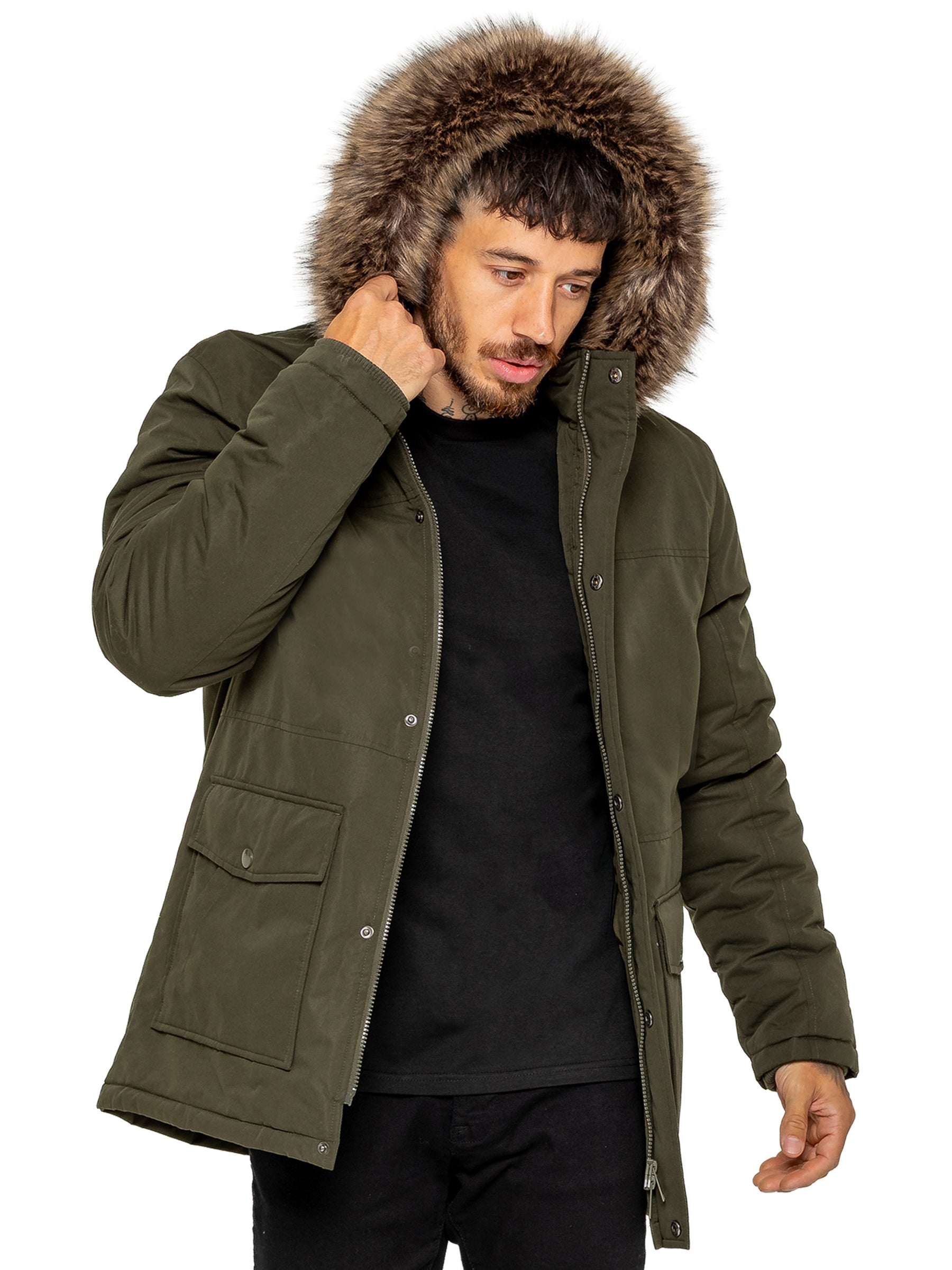 Kruze | Mens Winter Fur Collar Jacket