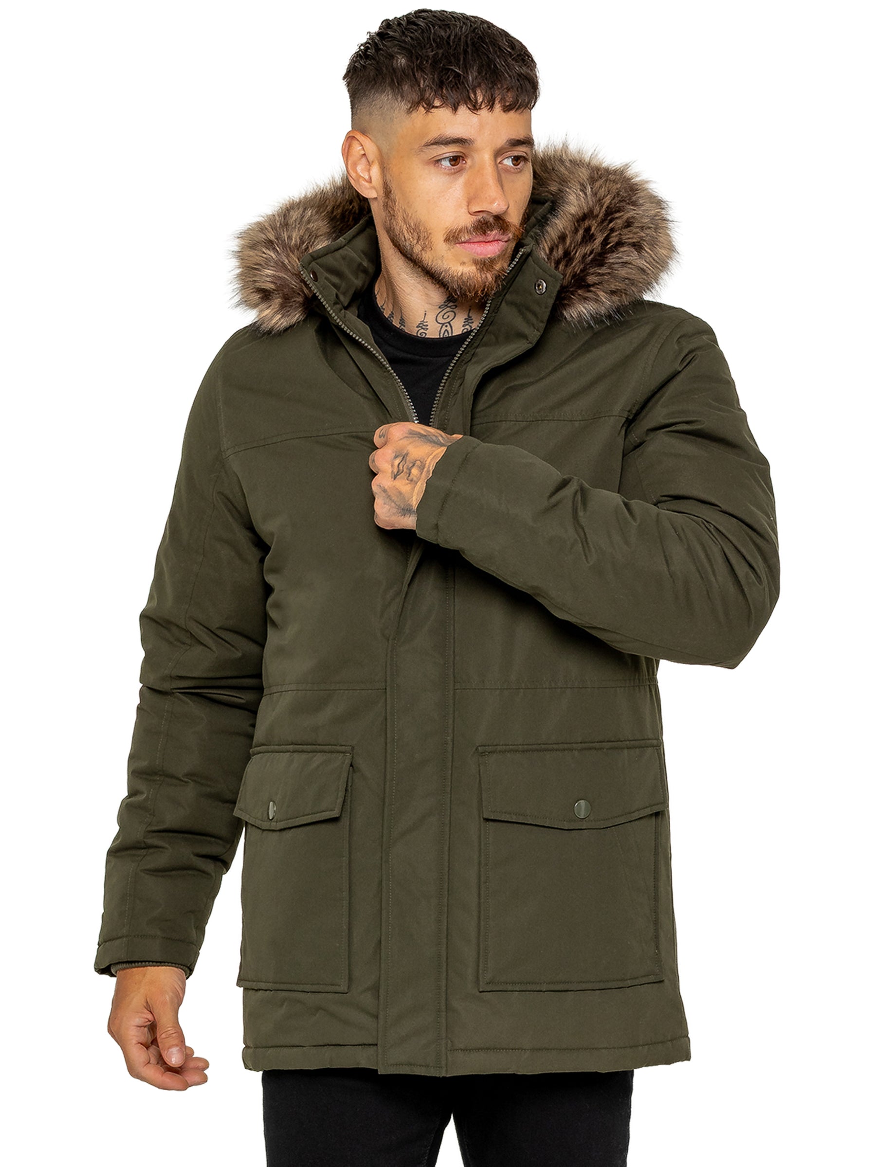 Kruze | Mens Winter Fur Collar Jacket