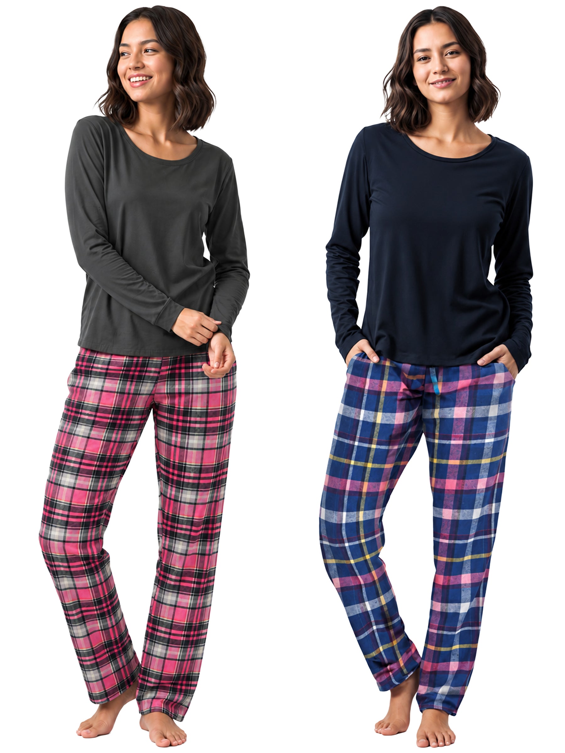 Kruze | Womens Checked Pyjama Set 2 Pack