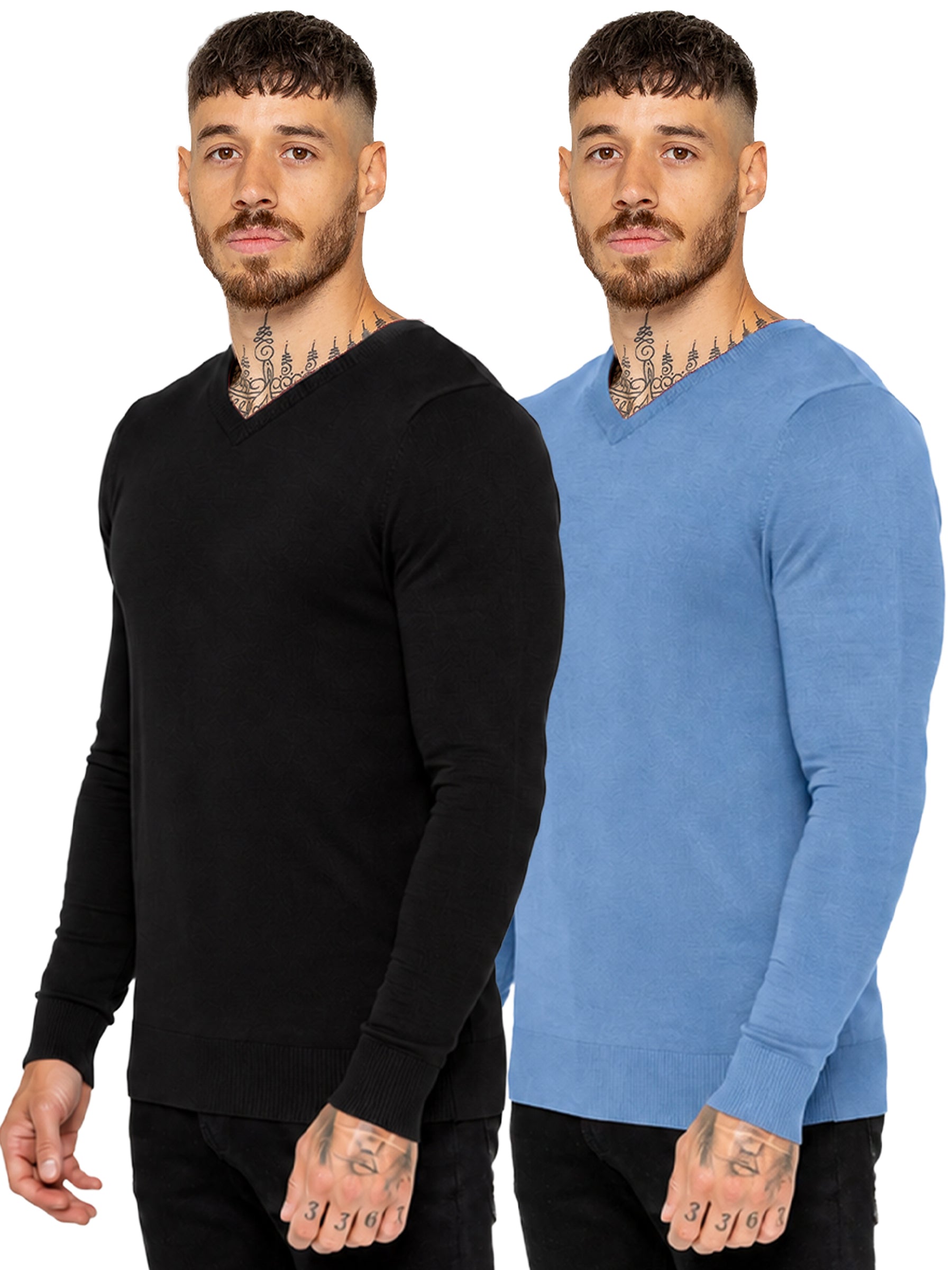 Kruze | Mens V-Neck Knitted Jumper 2 Pack