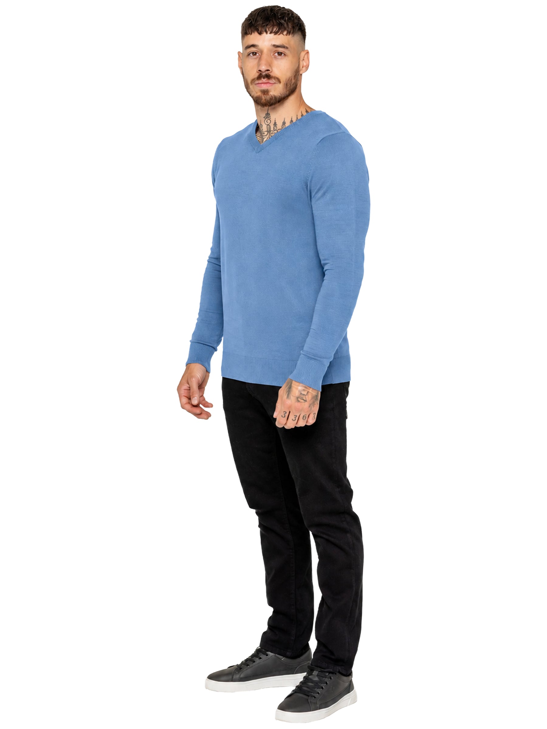 Kruze | Mens V-Neck Knitted Jumper