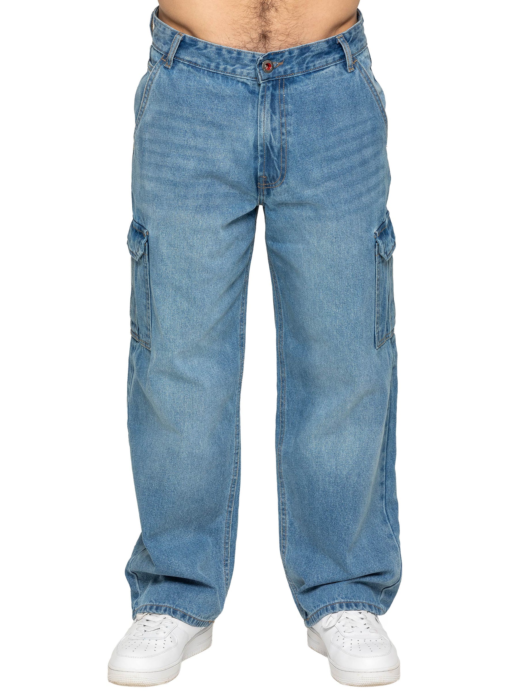 Enzo Milano | Mens Wide Leg Cargo Jeans
