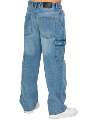 Enzo Milano | Mens Wide Leg Cargo Jeans
