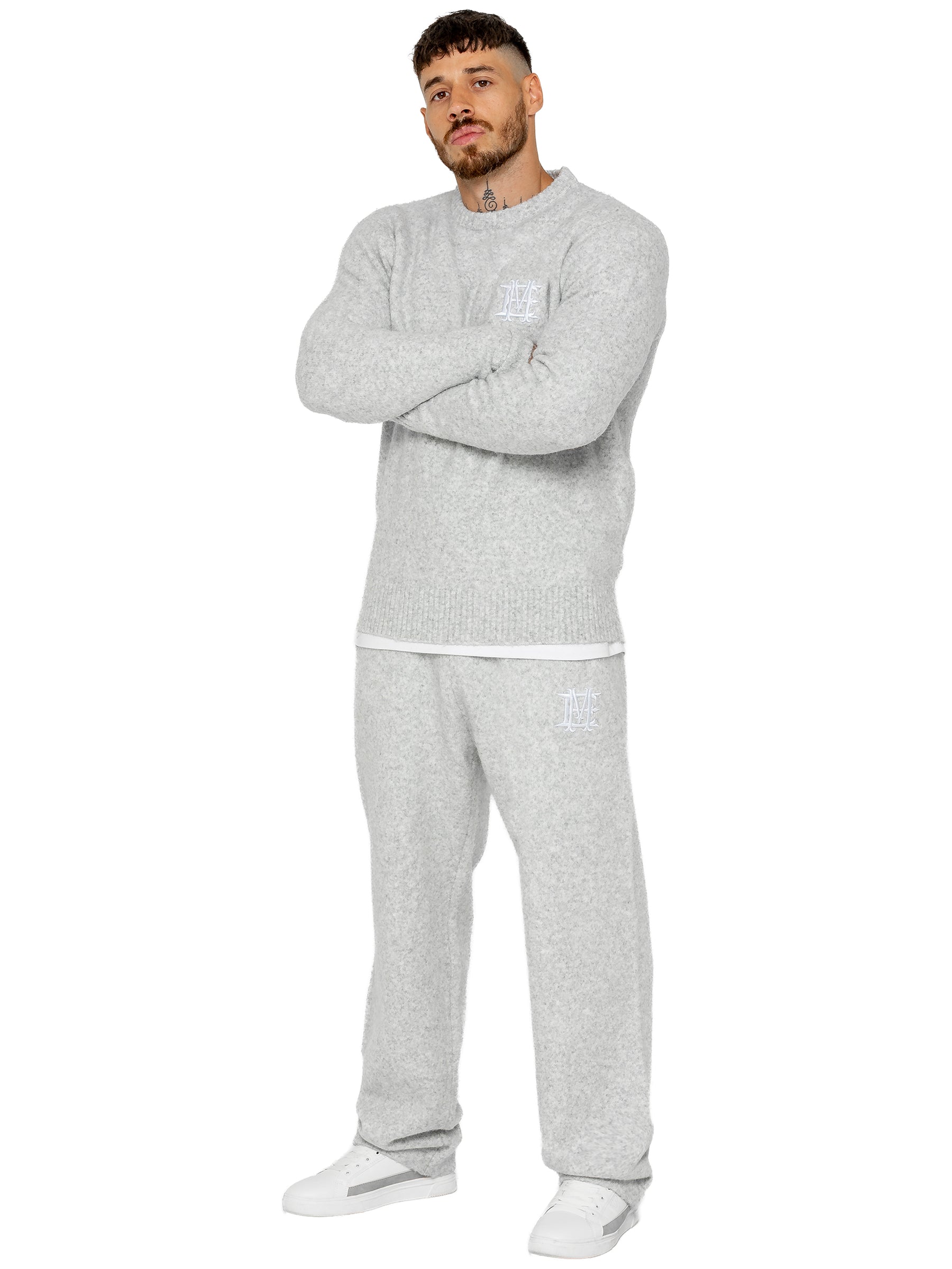 Enzo Milano | Mens Fluffy Knit Sweatshirt and Joggers Set