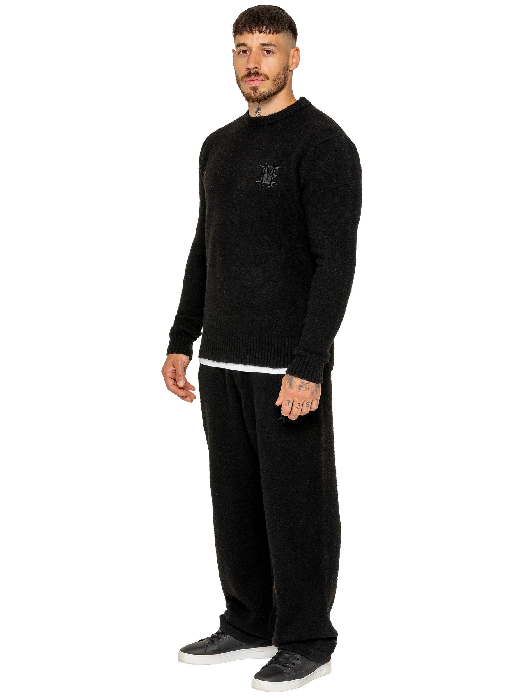 Enzo Milano | Mens Fluffy Knit Sweatshirt and Joggers Set