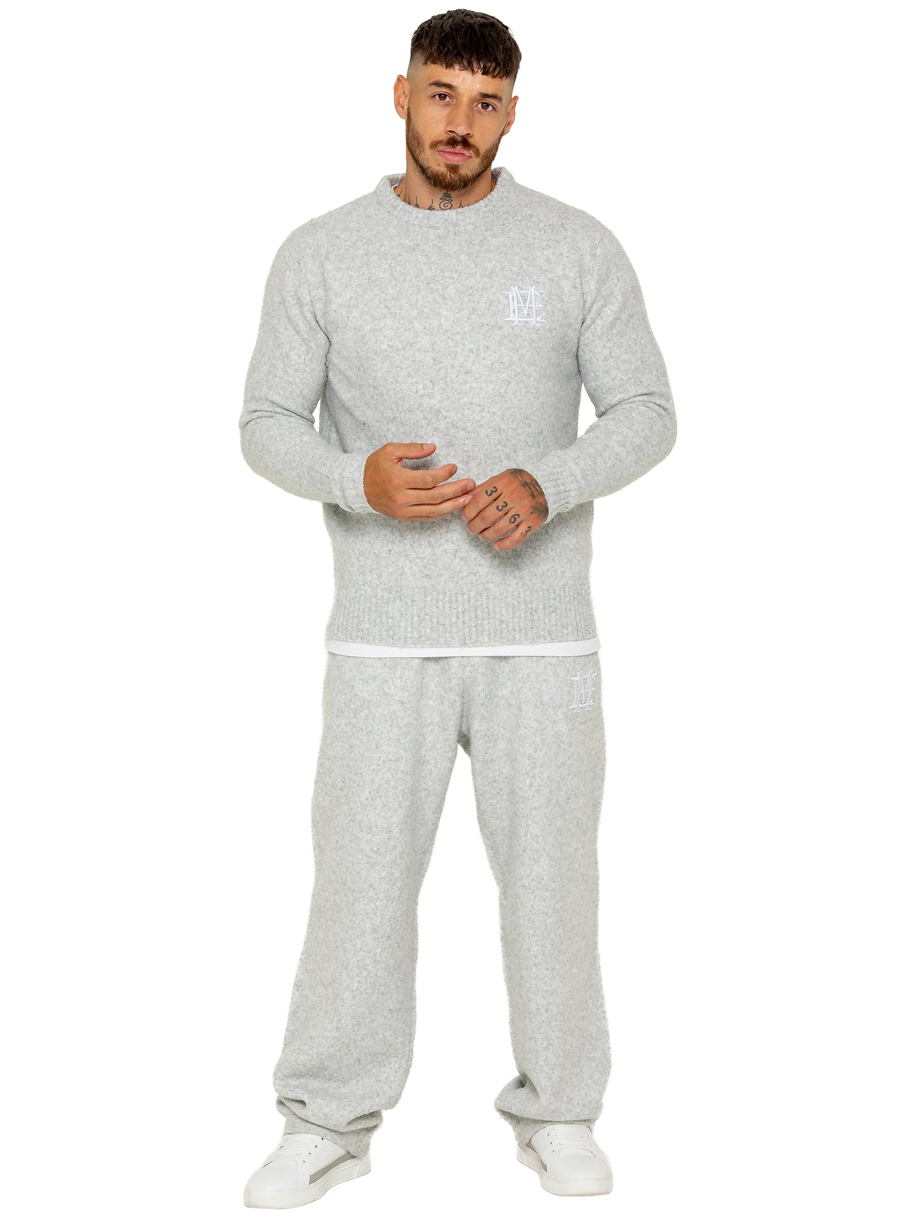 Enzo Milano | Mens Fluffy Knit Sweatshirt and Joggers Set