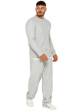 Enzo Milano | Mens Fluffy Knit Sweatshirt and Joggers Set