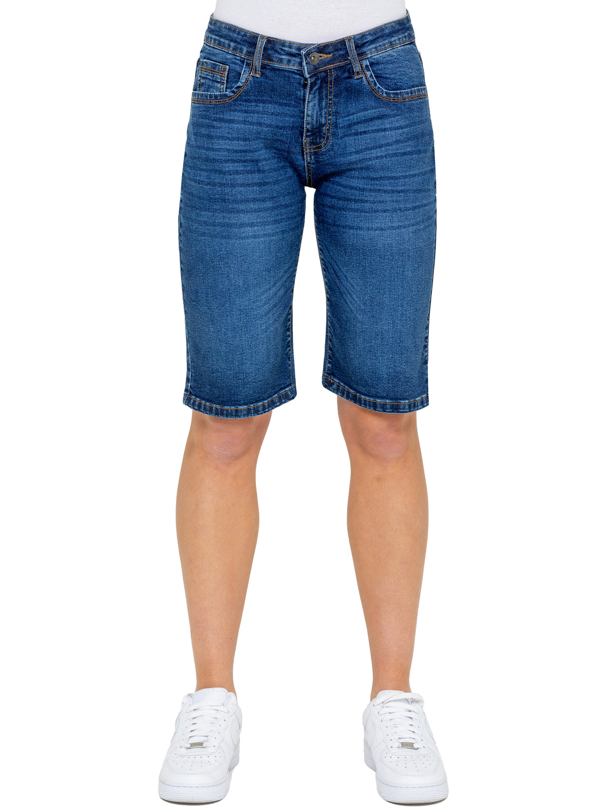 Enzo | Womens Long Denim Shorts