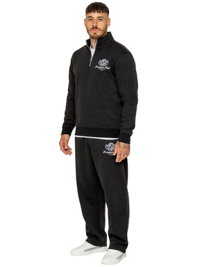 Enzo Milano | Mens Printed Motif Half Zip Sweatshirt