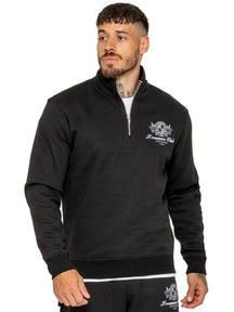 Enzo Milano | Mens Printed Motif Half Zip Sweatshirt