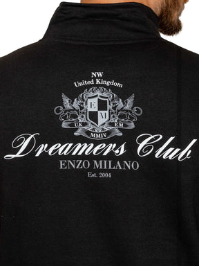Enzo Milano | Mens Printed Motif Half Zip Sweatshirt