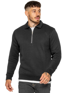 Enzo Milano | Mens Half Zip Collared Sweatshirt