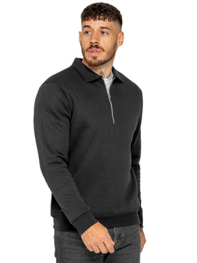Enzo Milano | Mens Half Zip Collared Sweatshirt