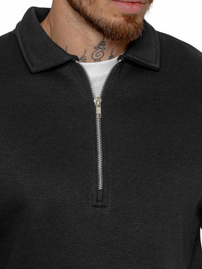 Enzo Milano | Mens Half Zip Collared Sweatshirt