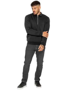 Enzo Milano | Mens Half Zip Collared Sweatshirt
