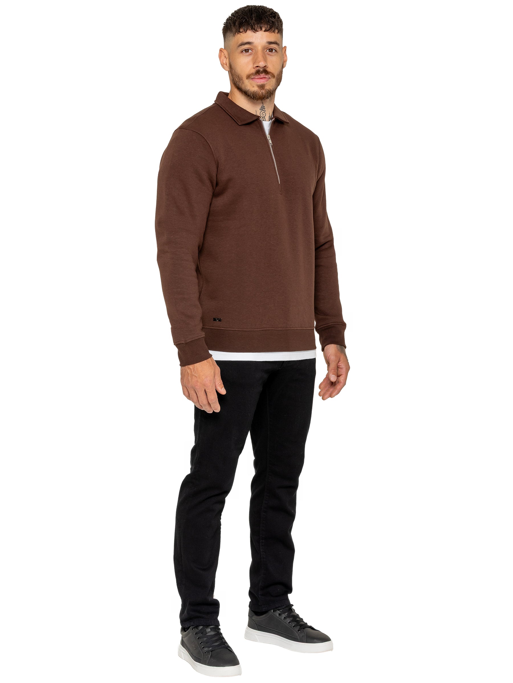 Enzo Milano | Mens Half Zip Collared Sweatshirt