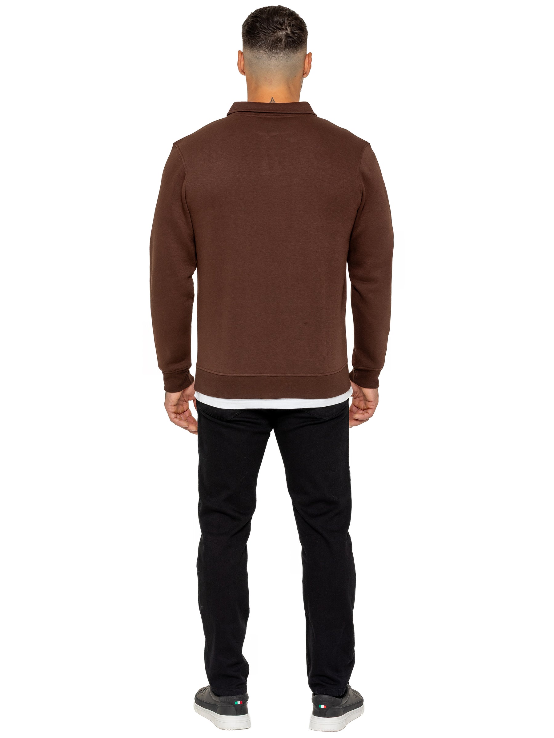 Enzo Milano | Mens Half Zip Collared Sweatshirt